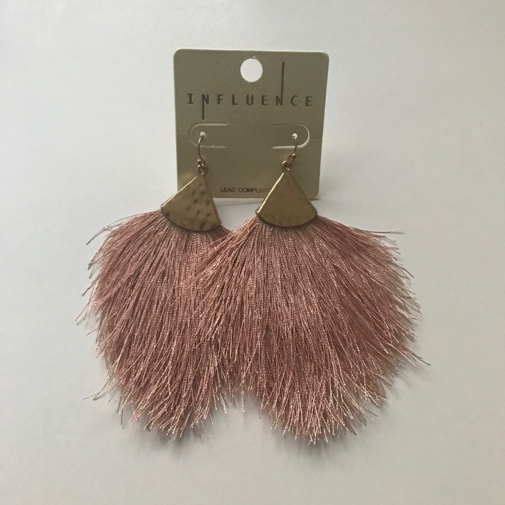 Rose Feathery Earrings